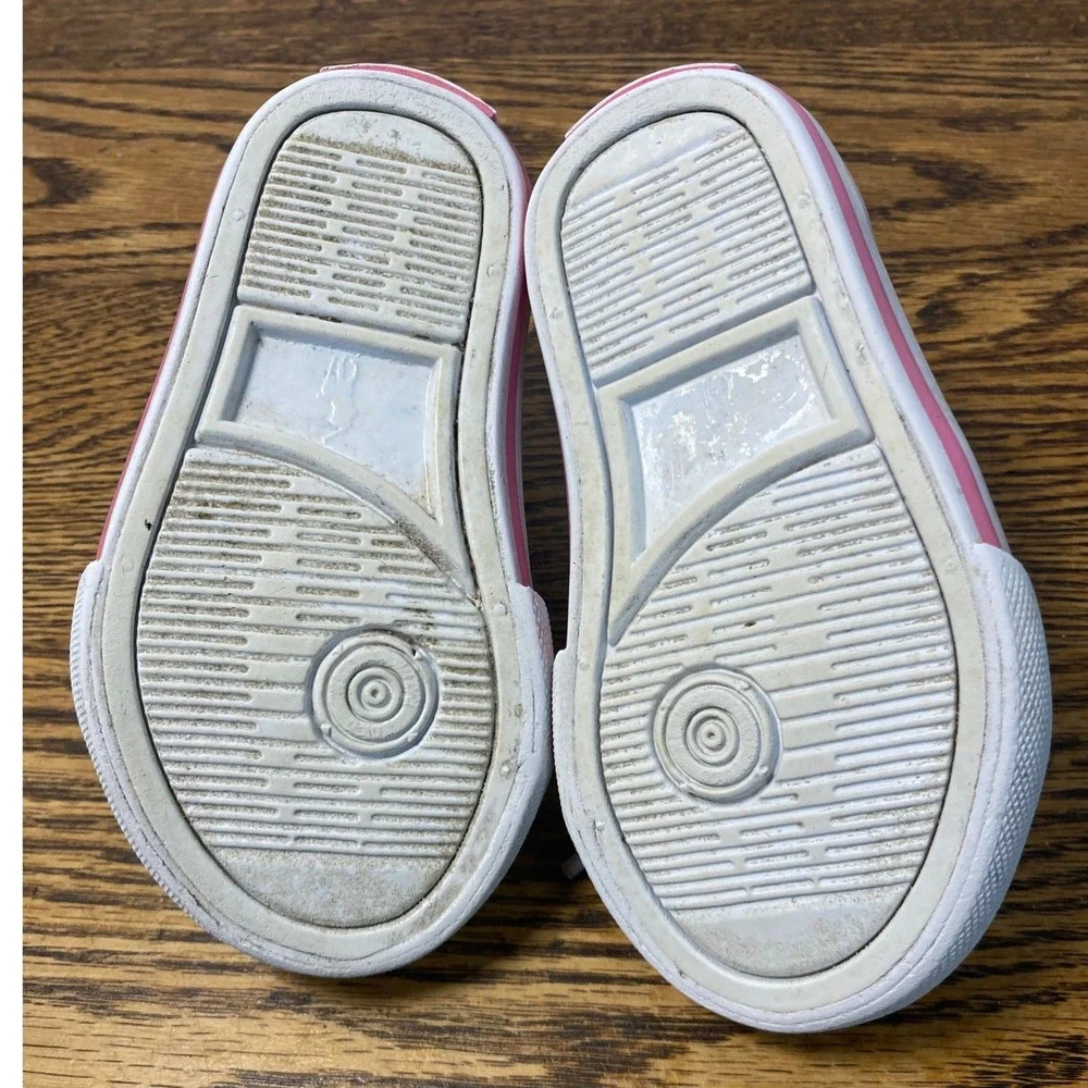 Polo Ralph Lauren Fantor Big Logo White Pink Toddler Sneakers Size 5 RFS11308